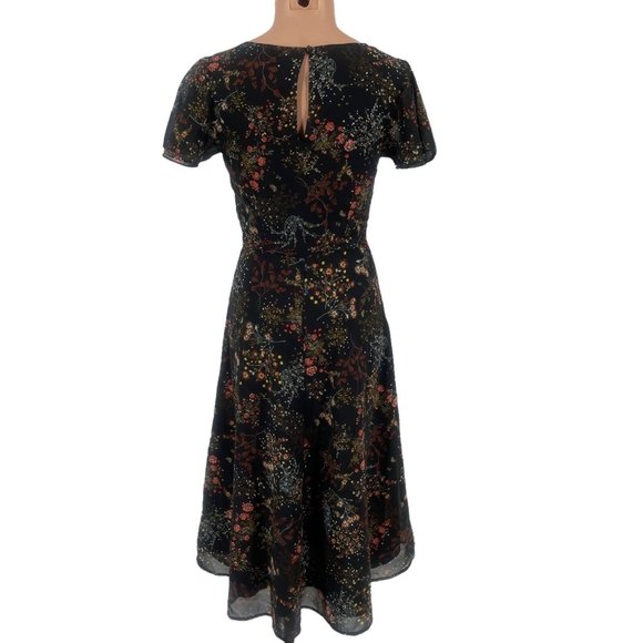 NWT ModCloth Embellished to Perfection Beaded Sequin Dress S Black Floral A Line - Picture 4 of 10